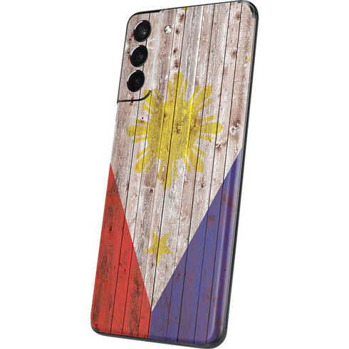 Philippines Flag Dark Wood Galaxy S21 Plus 5G Skin